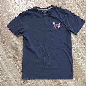 GOAT Dark Blue Men's Tee with Flag Design